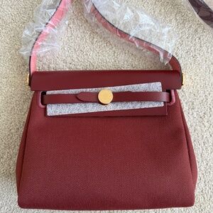 New 2025 Hermes Mini Herbag Rouge Gold Hardware